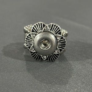 DIY Silver Snap Ring Adjustable Fit 12mm Chunk Charm Snap Button Jewelry